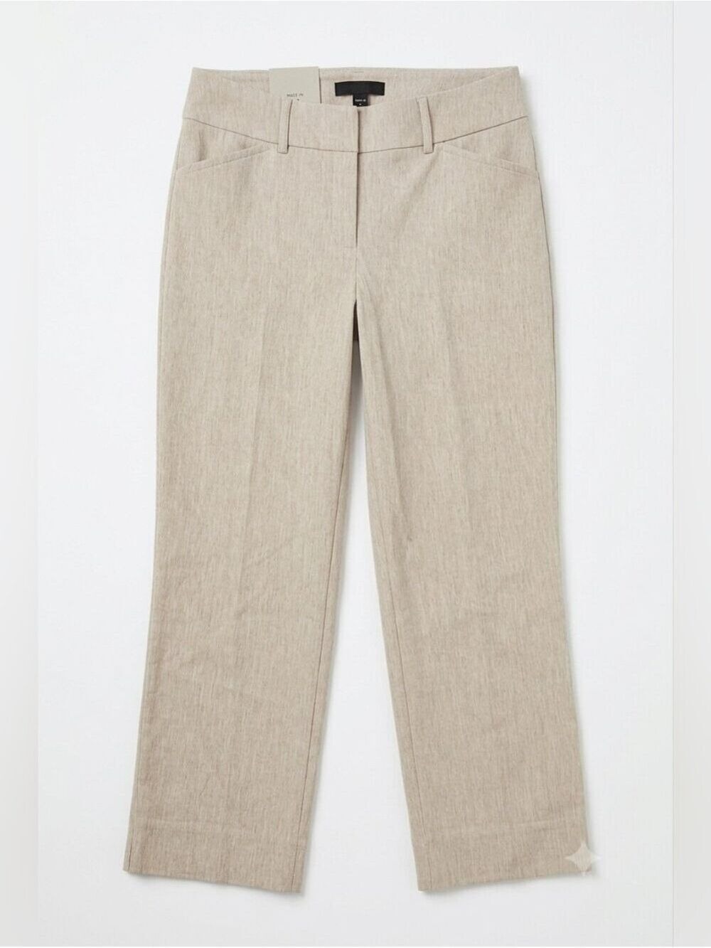 NWT Size 6 Hilary Radley Heathered Beige Cropped Pull-On Pants, Comfortable